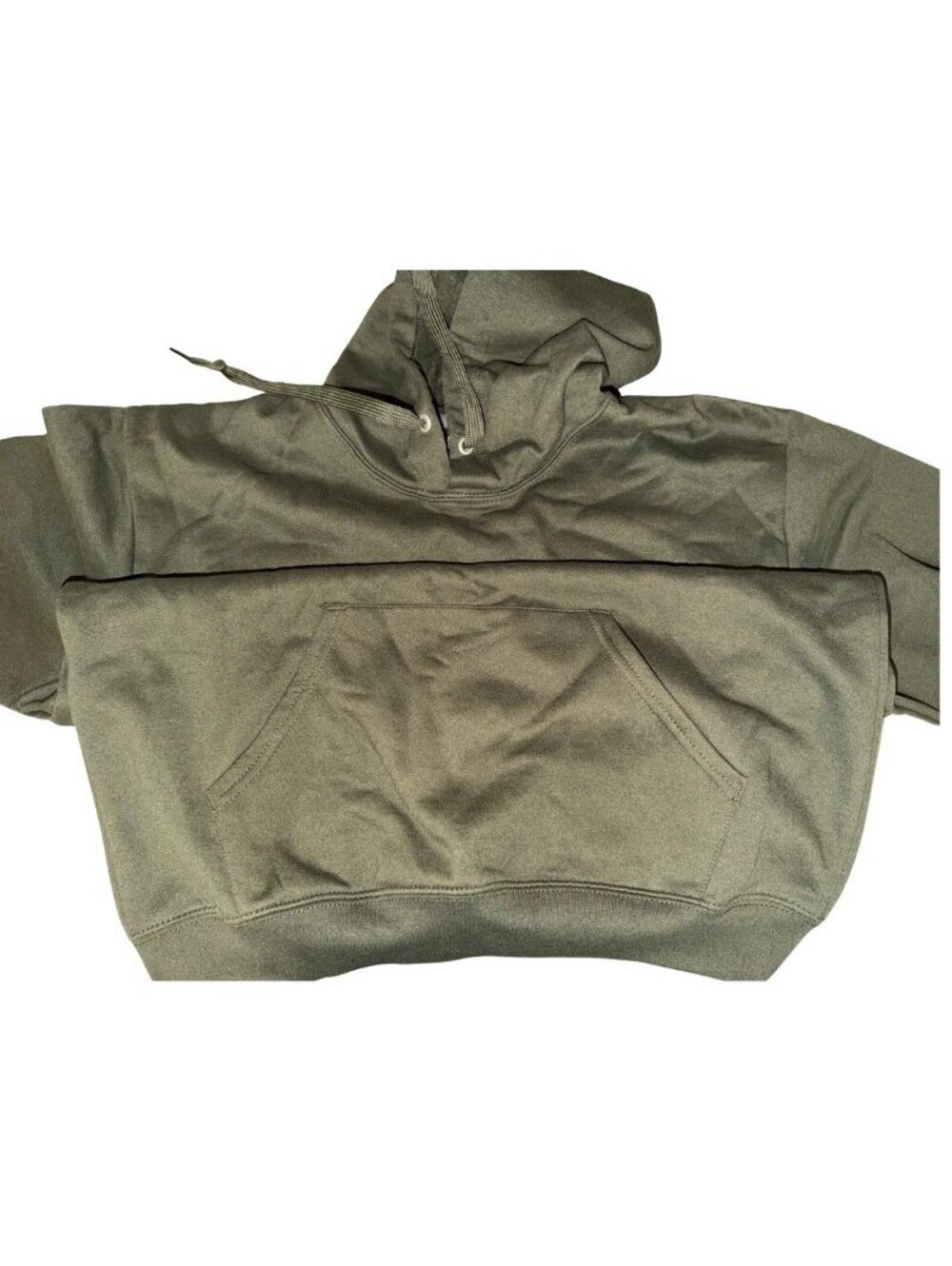 Fruit of the Loom Mens Fleece Pullover Hoodie Olive Green Size Medium
